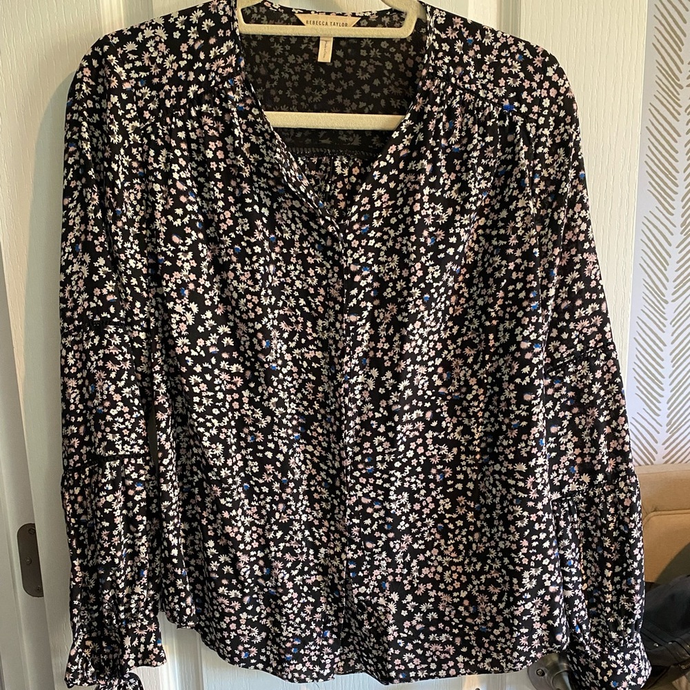Rebecca Taylor floral silk blouse 2 4